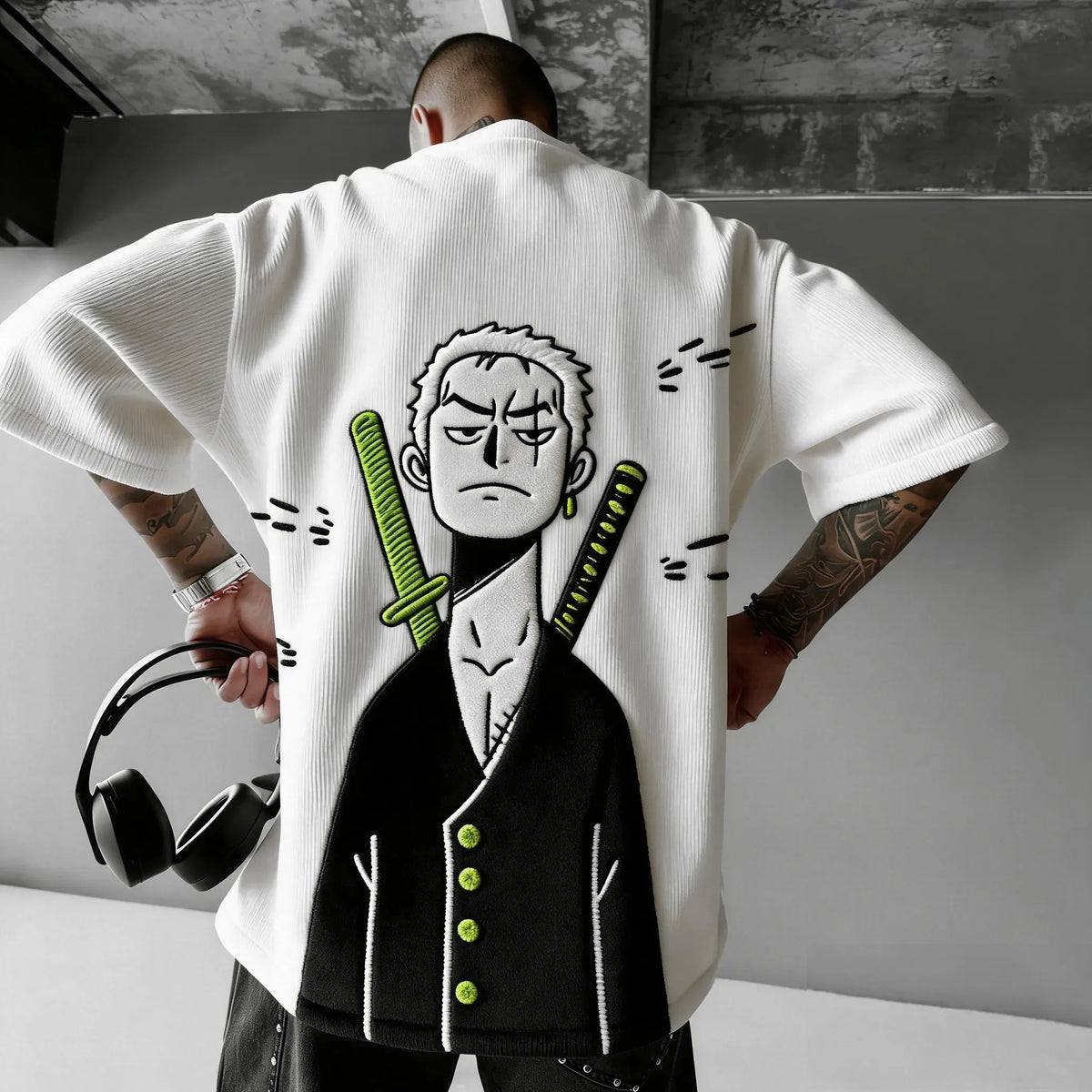 One Piece Unisex Anime Inspired Vintage Corduroy T-Shirt