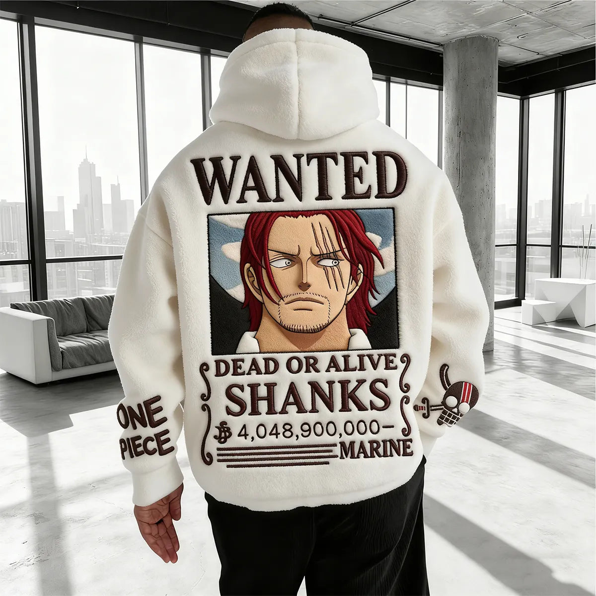 One Piece Color-blocked Plush Hoodie