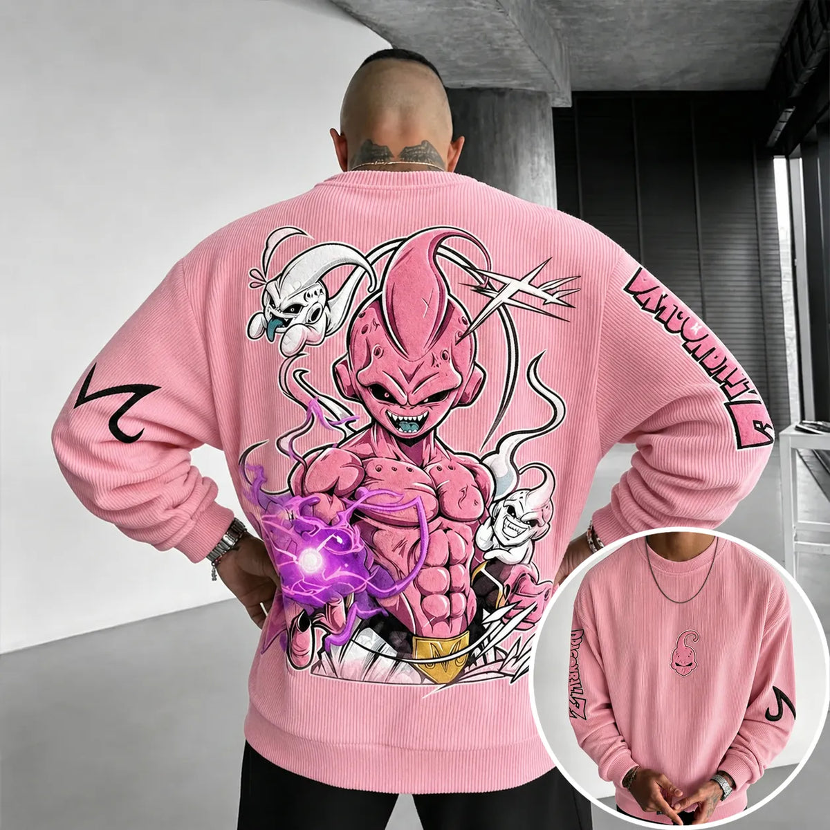 Dragon Ball Unisex Retro Corduroy Sweatshirt In Anime Style