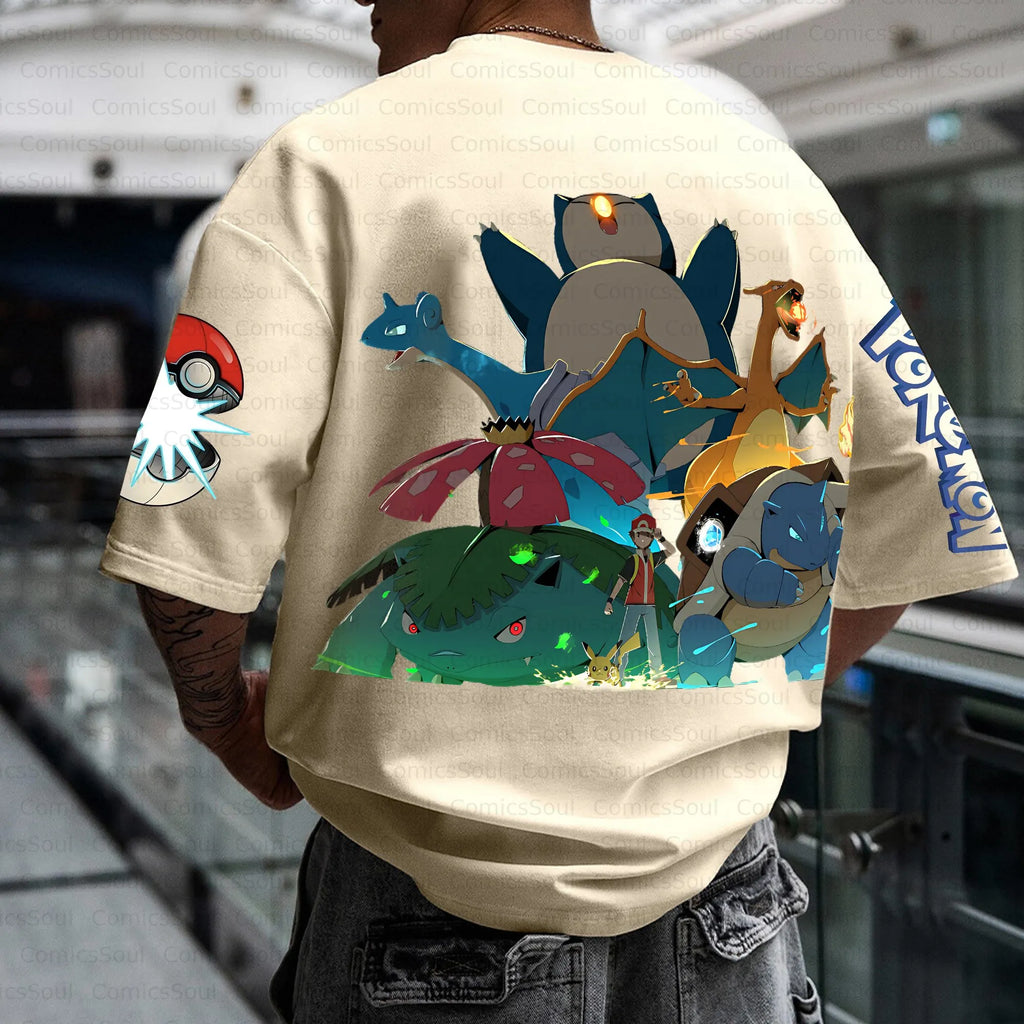 PKM-Unisex Anime Inspired Vintage T-Shirt