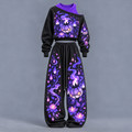Pokémon-Women's Asymmetric Off-Shoulder Cut-Out Sweatshirt & Wide-Leg Sweatpants 2-Piece Set