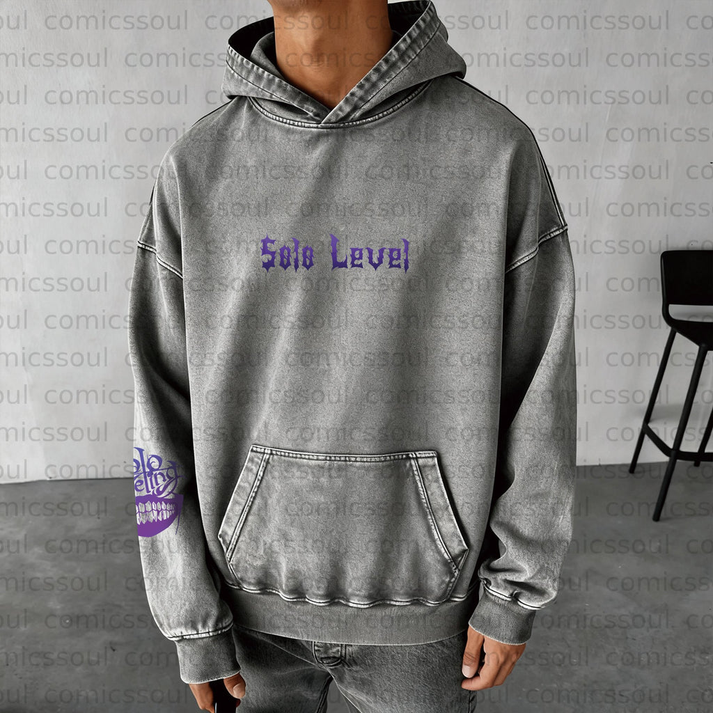 SL-Unisex  Anime Graphic Water wash Streetwear Vintage Hoodie