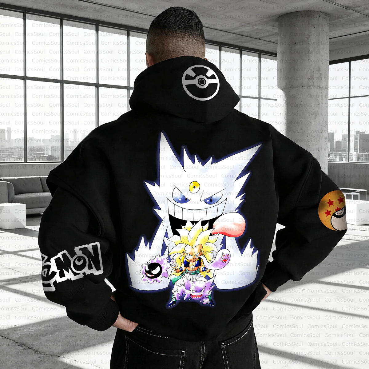 PKM-Unisex Anime Inspired Vintage Plush Hoodie