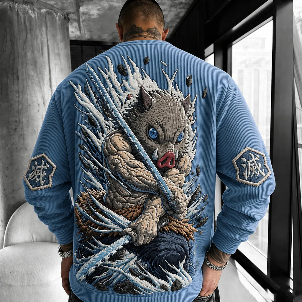 KNY Unisex Anime-print Crewneck Sweatshirt