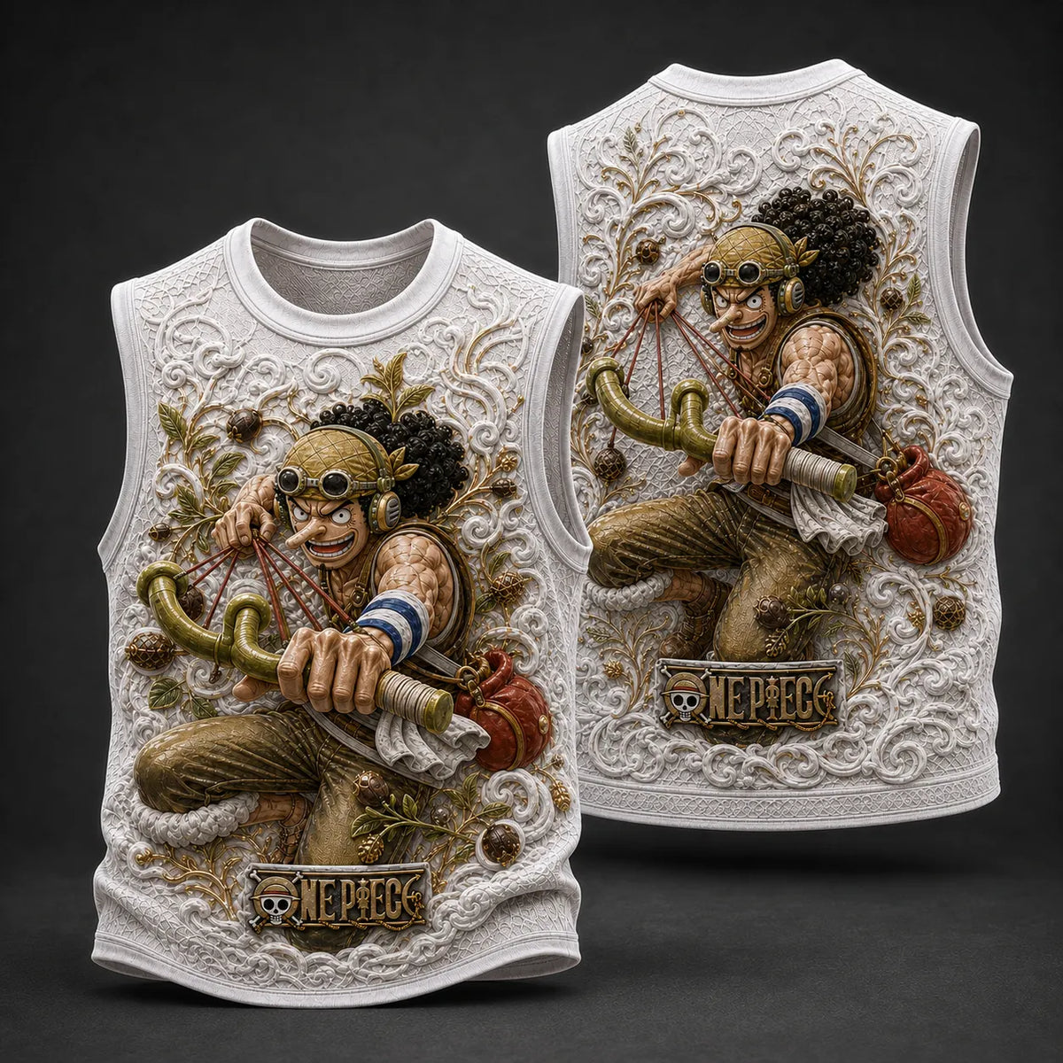 One Piece Pirate Crew Graphic Crew-Neck Tank Top