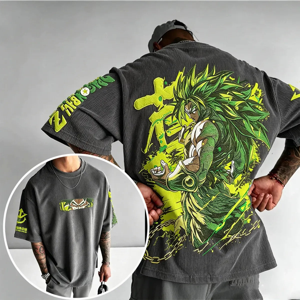 Dragon Ball Unisex Anime Inspired Vintage Corduroy T-Shirt