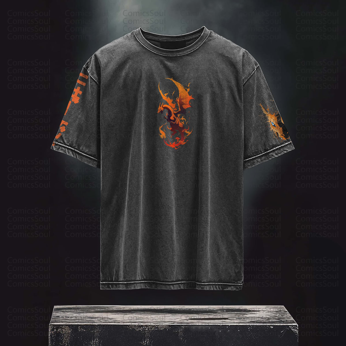 PKM-Unisex Anime Inspired Vintage washed T-Shirt