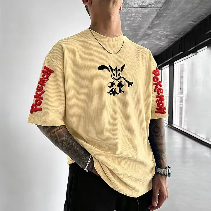 Dragon Ball Hunter × Hunter Anime-Inspired Vintage Waffle Knit T-Shirt
