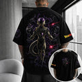 Dragon Ball Unisex Loose-Fit Rock Band Vertical Stripe T-Shirt