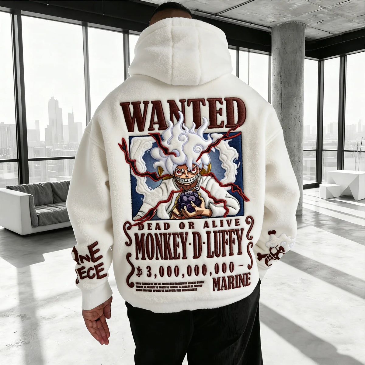 One Piece Color-blocked Plush Hoodie