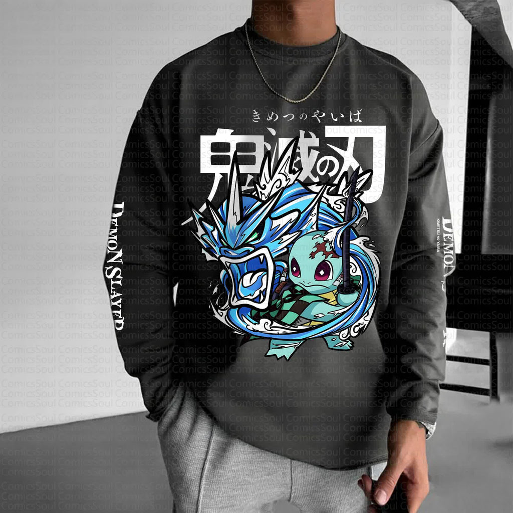 PKM-Unisex Anime Graphic Streetwear Vintage Long-Sleeved T-shirt