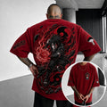 NINDO Unisex Anime-Style Retro Corduroy Oversized T-Shirt