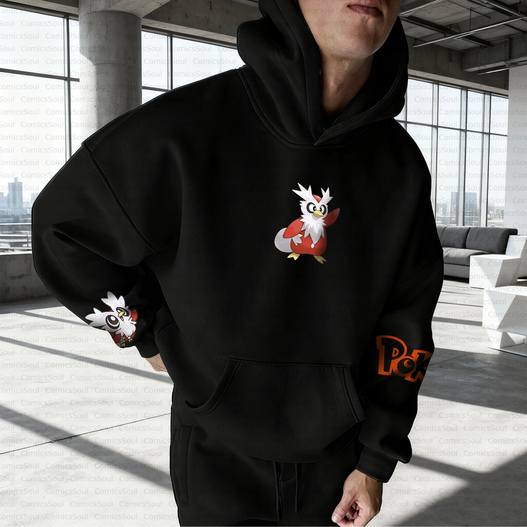 PKM-Unisex Anime Inspired Vintage Plush Hoodie