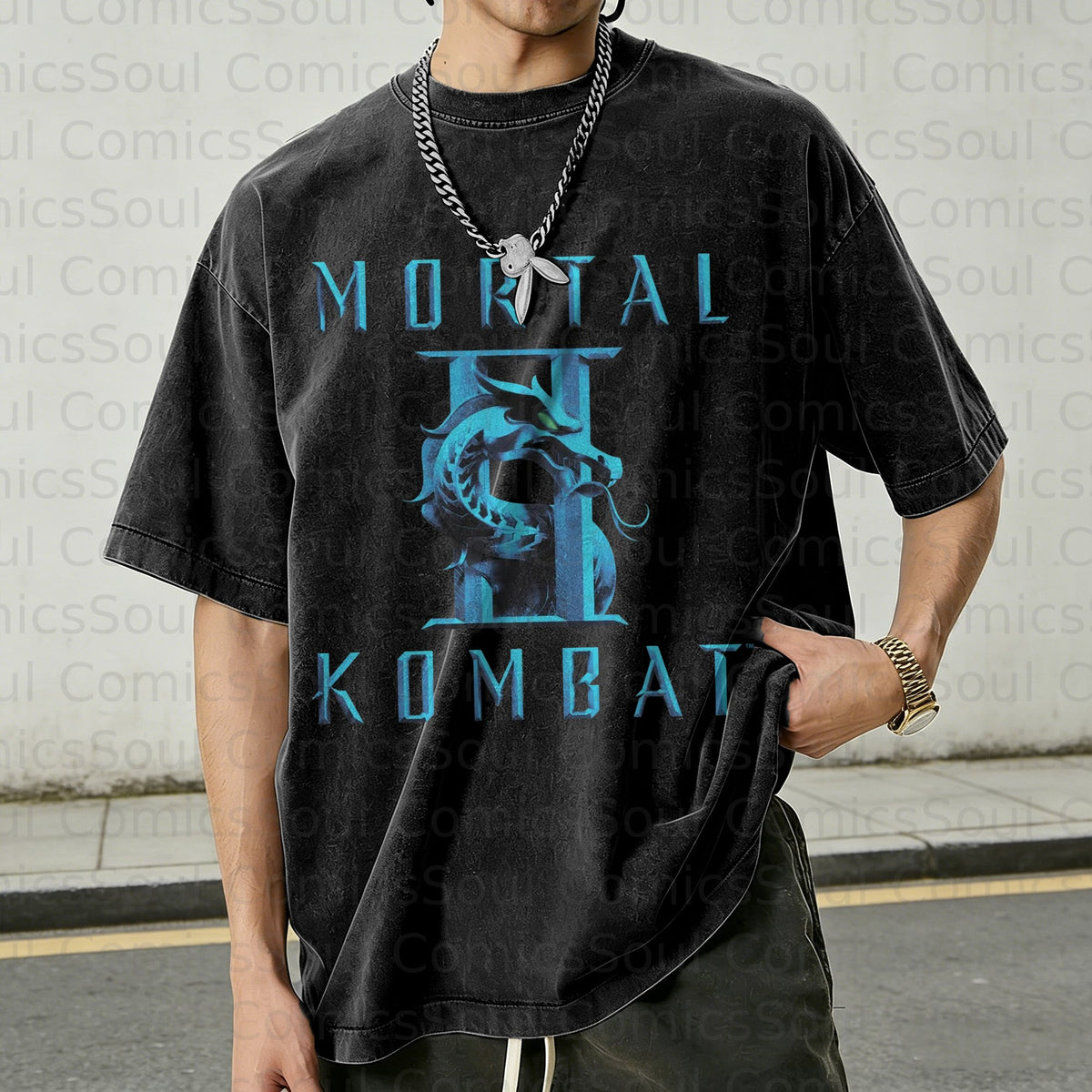 MK-Unisex Anime Inspired Vintage Washed T-Shirt
