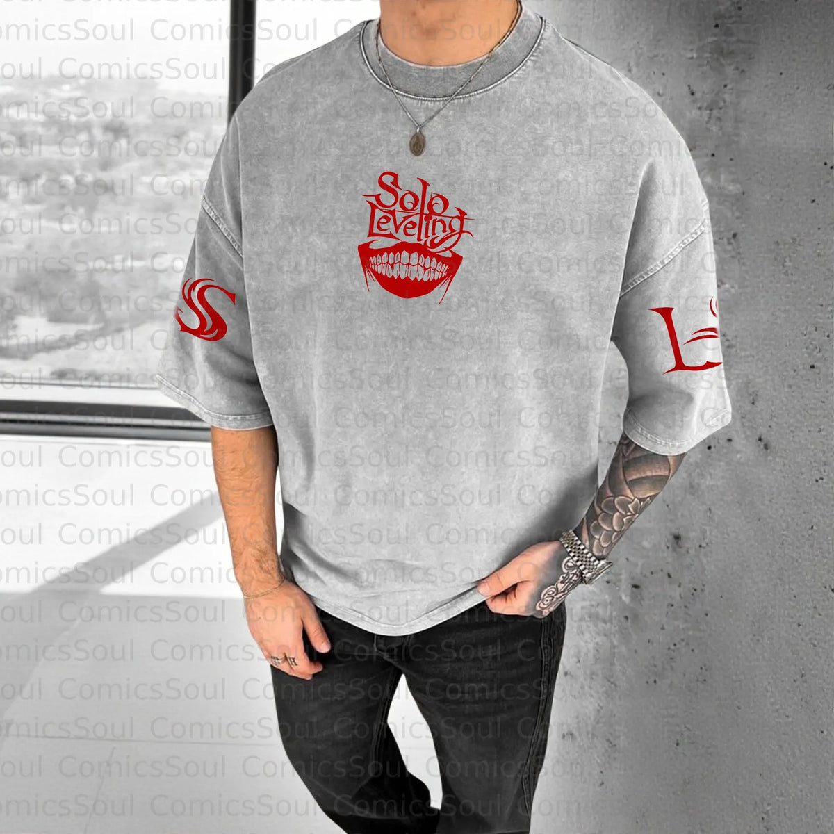SL-Unisex Anime Inspired Vintage Washed T-Shirt