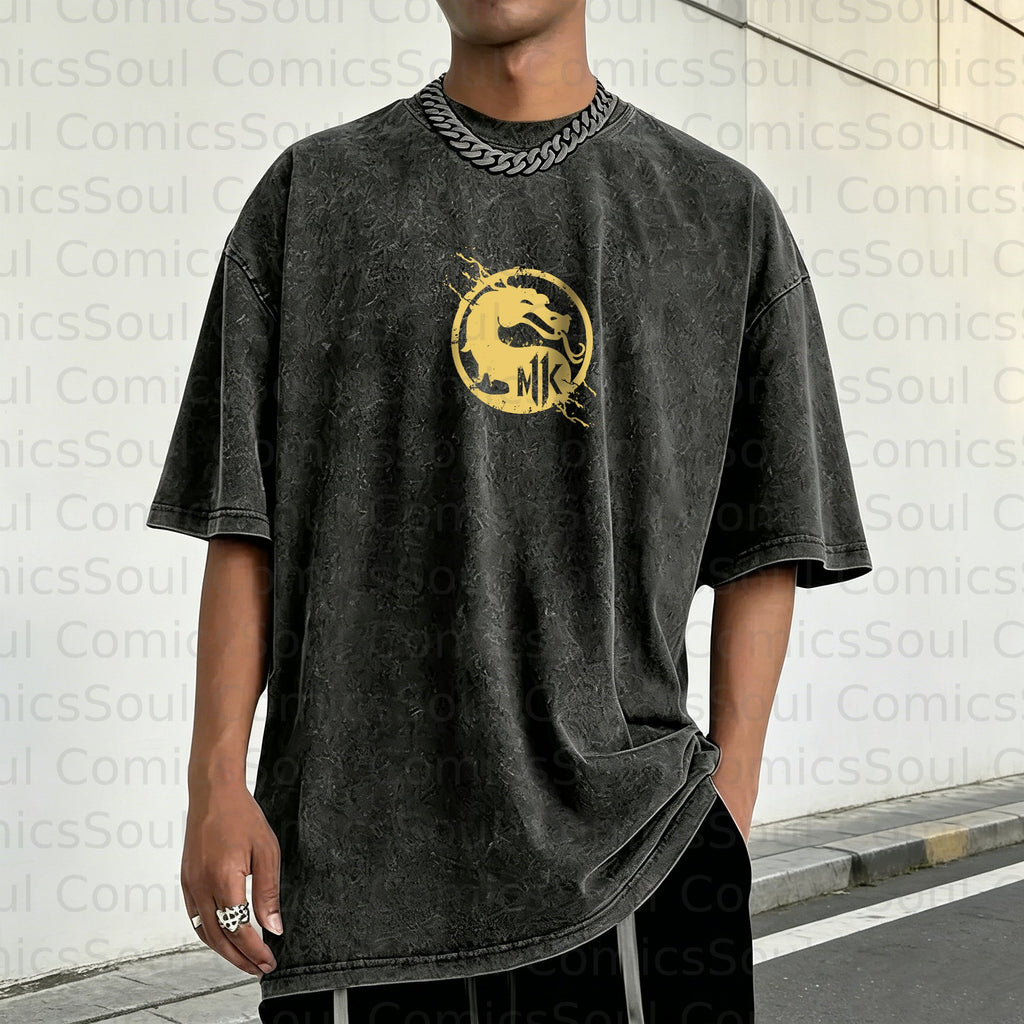 MK-Unisex Anime Inspired Vintage Washed T-Shirt