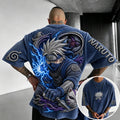 NINDO Unisex Anime-Style Retro Corduroy Oversized T-Shirt