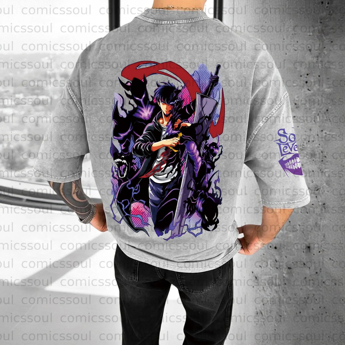 SL-Unisex Anime Inspired Vintage Washed T-Shirt