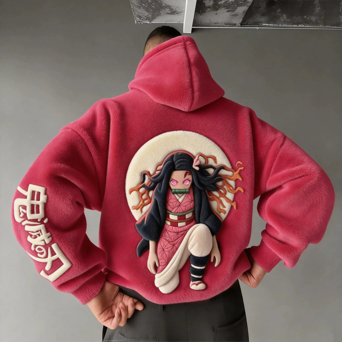 KNY Color-blocked Corduroy Hooded Sweatshirt