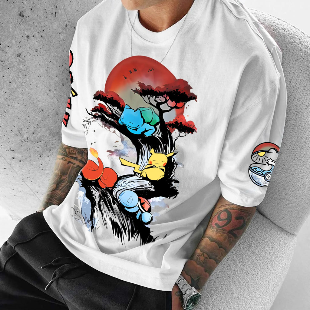 PKM-Unisex Anime Inspired Vintage T-Shirt