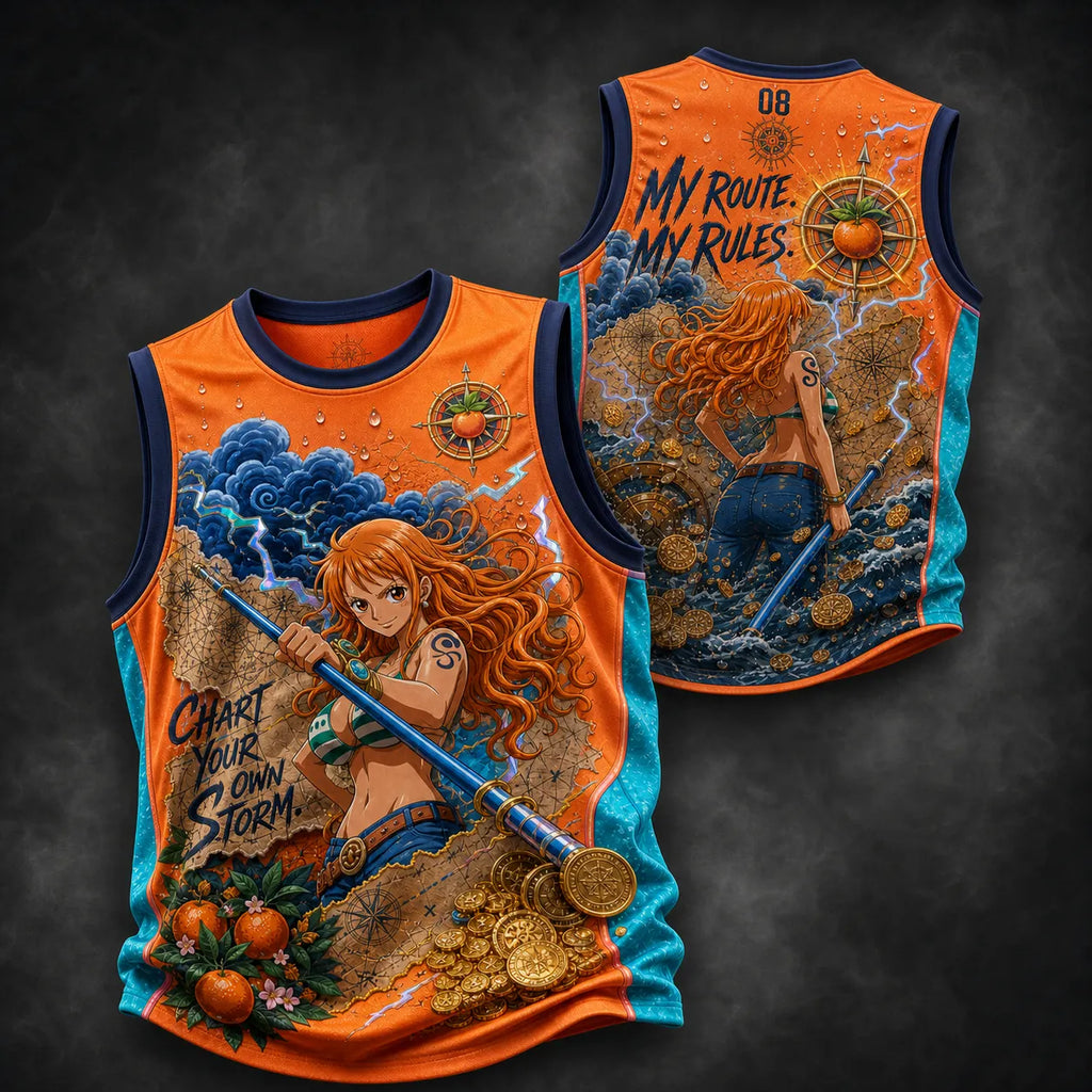 One Piece Pirate Crew Graphic Crew-Neck Tank Top