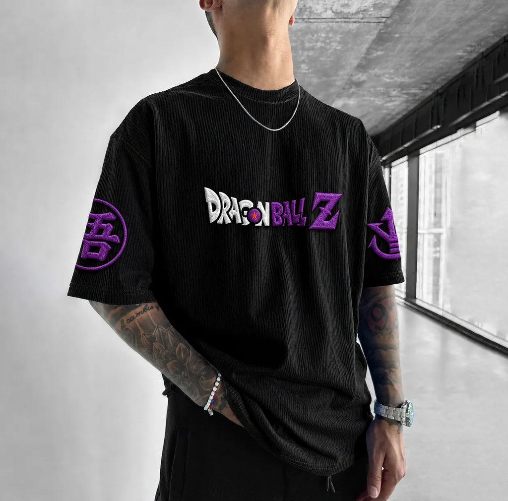 Dragon Ball Unisex Anime-Style Retro Corduroy Oversized T-Shirt
