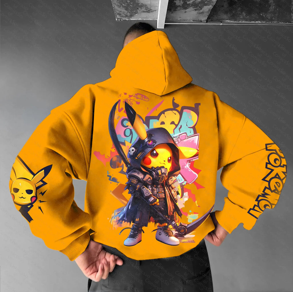 PKM-Unisex Anime Graphic Streetwear Vintage Hoodie