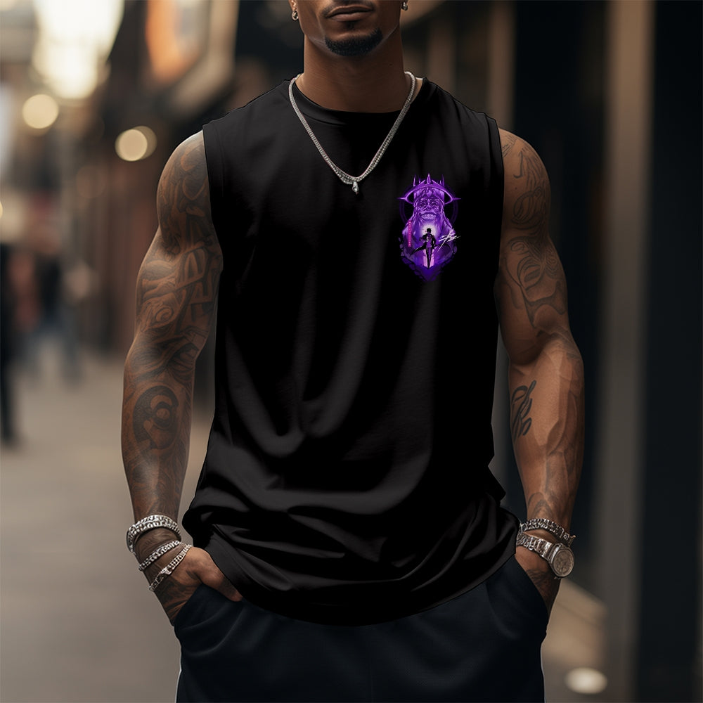SL-Oversized Anime Print Gym Tank Top