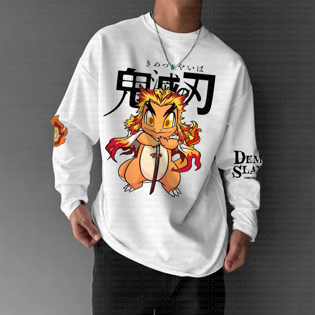 PKM-Unisex Anime Graphic Streetwear Vintage Long-Sleeved T-shirt