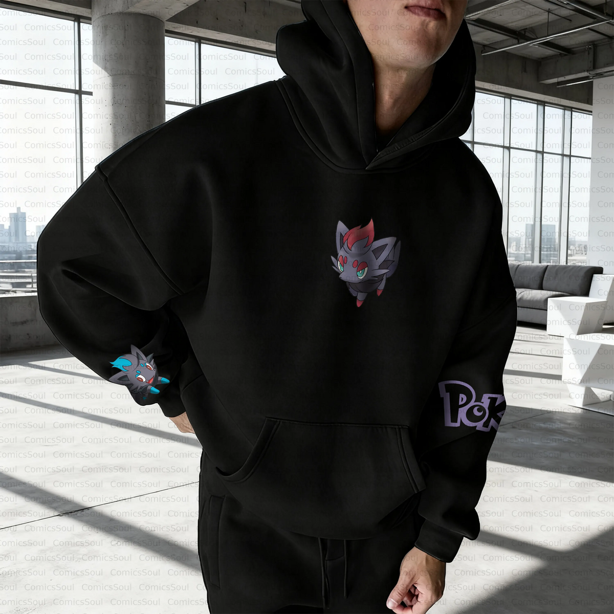 PKM-Unisex Anime Inspired Vintage Plush Hoodie