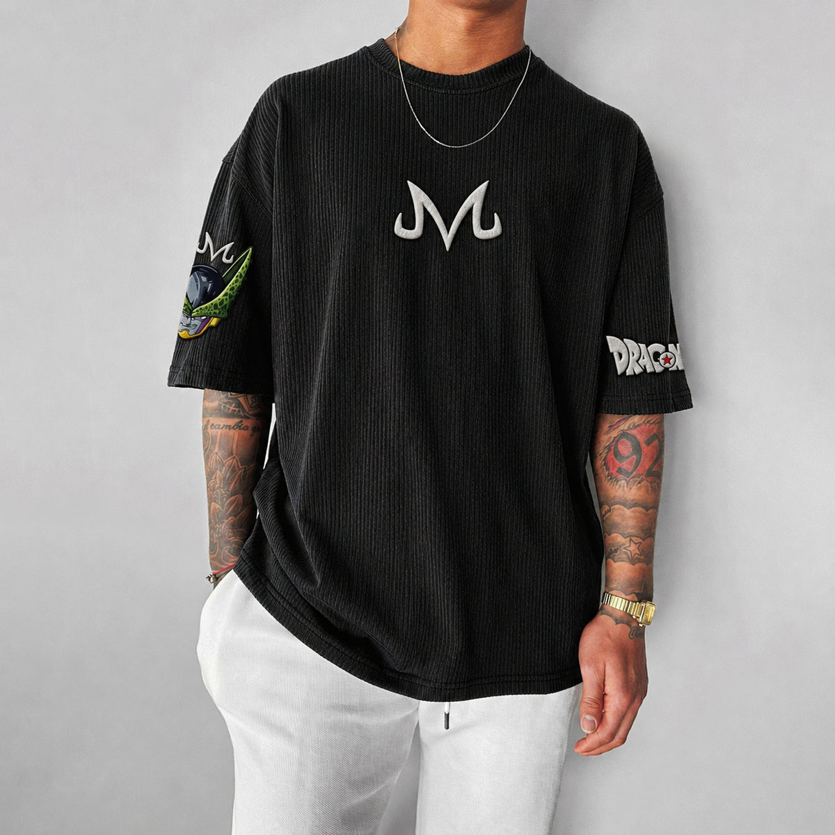 Dragon Ball Unisex Anime-Style Retro Corduroy Oversized T-Shirt