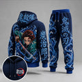 KNY Vintage Anime Print Long Sleeve Drawstring Tracksuit Hoodie Set