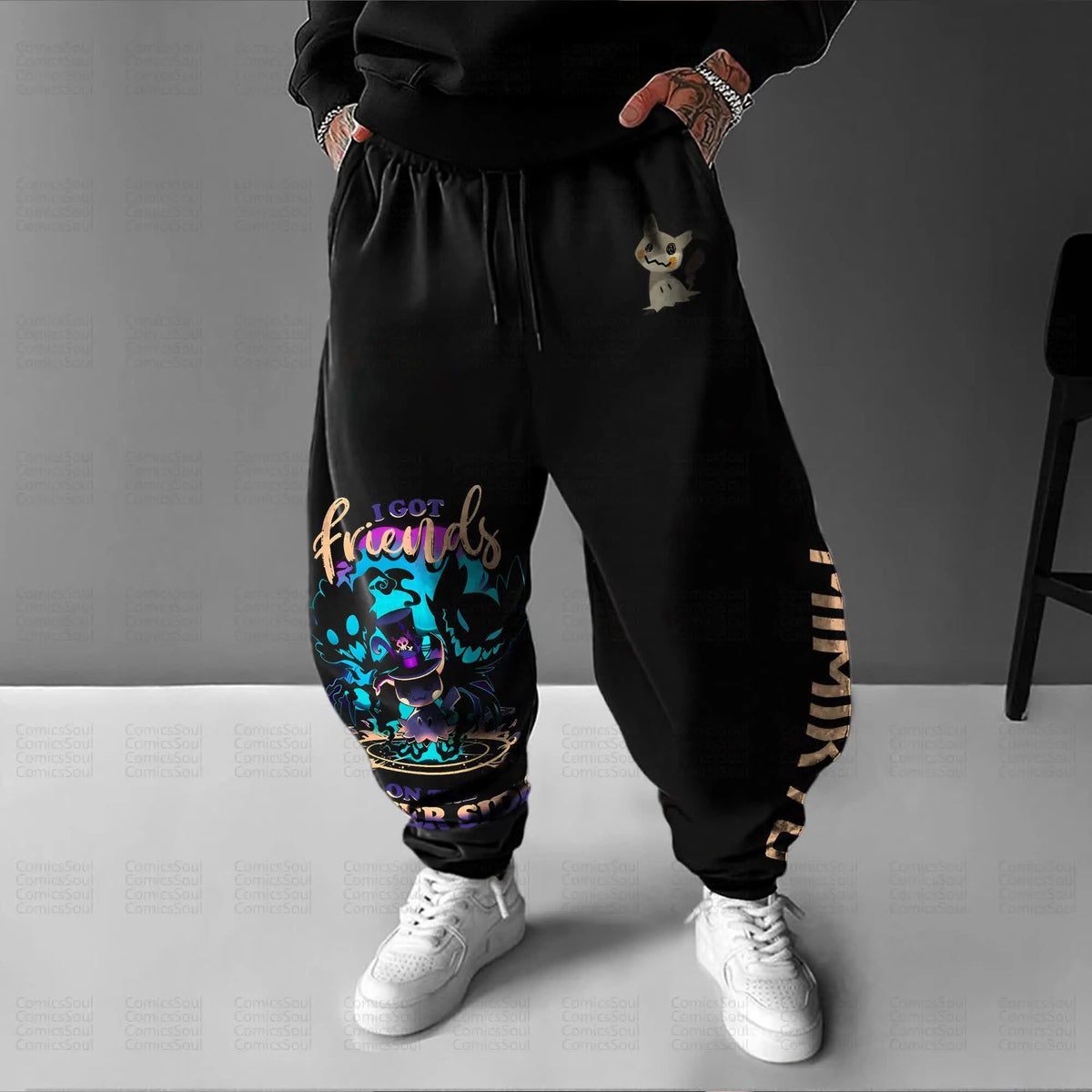 PKM-Unisex Anime Inspired Vintage Pants