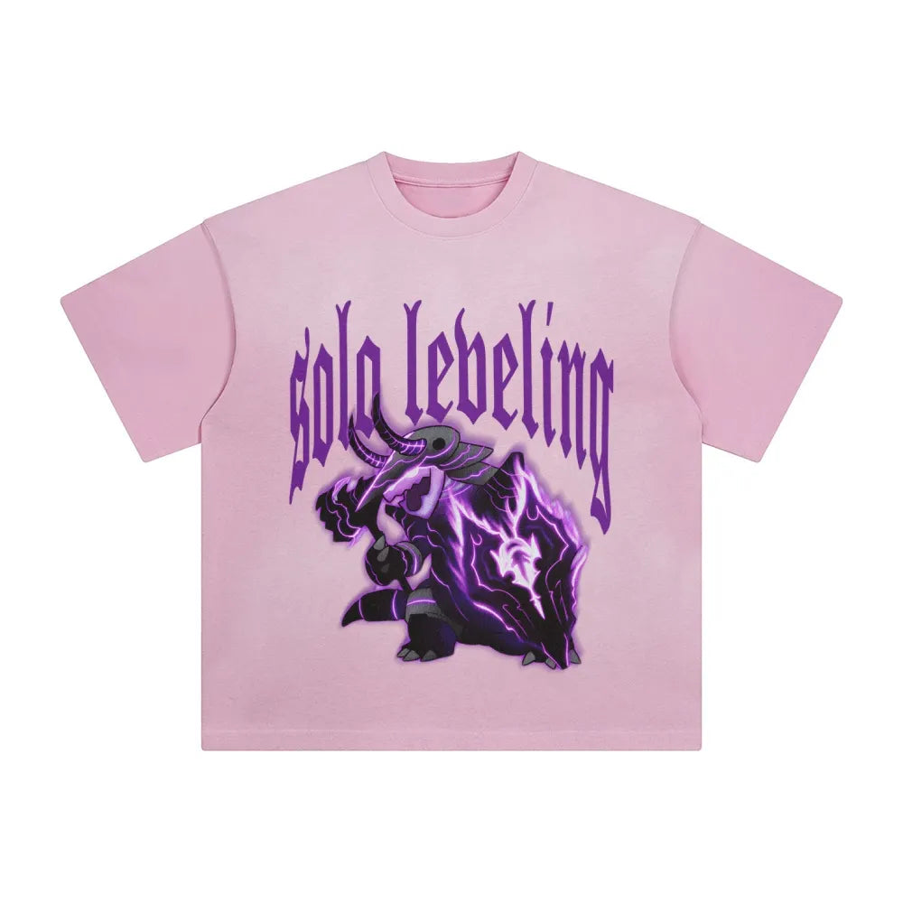 SL-Unisex Anime Inspired Washed  Vintage T-Shirt
