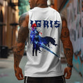 SL-Oversized Anime Print Gym Tank Top