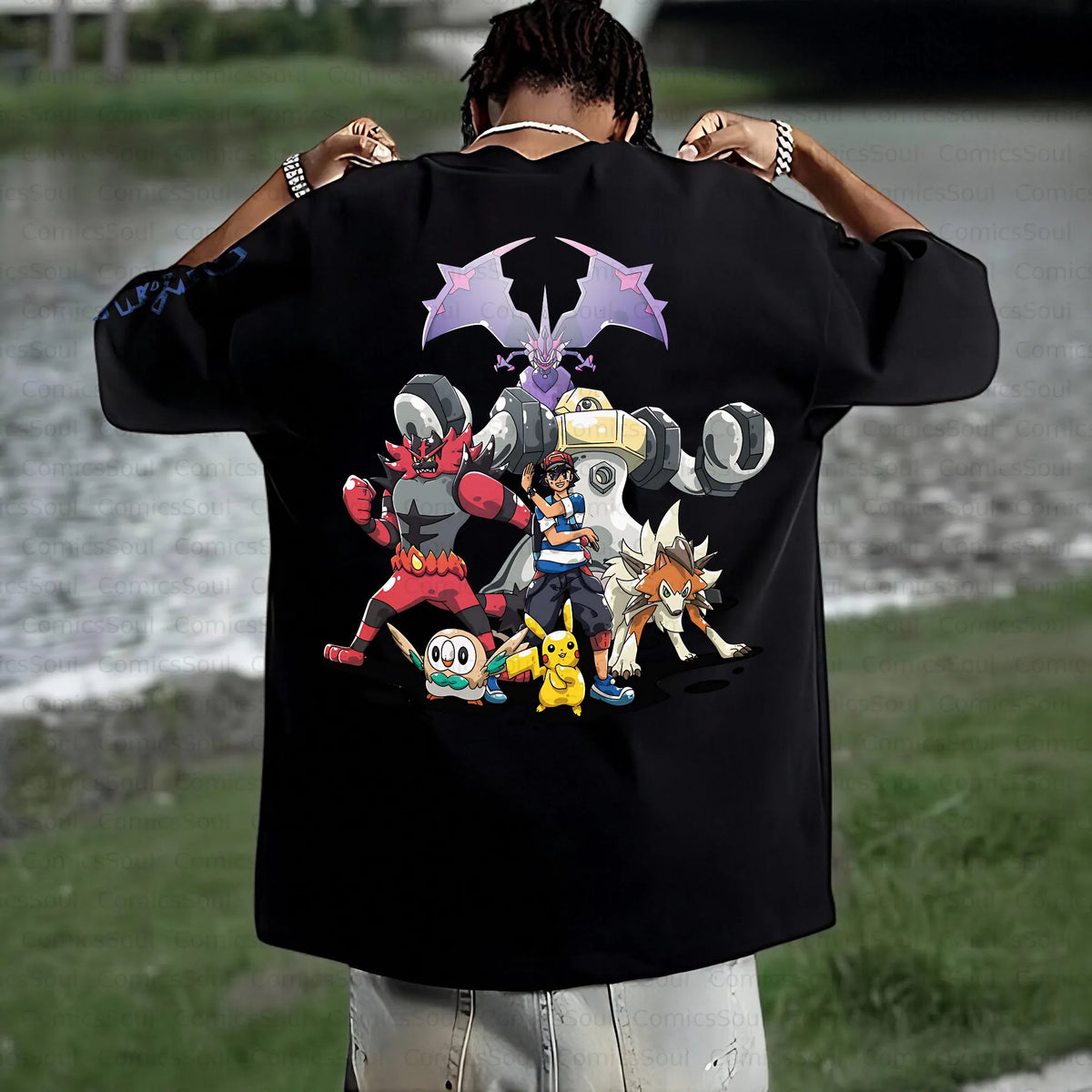 PKM-Unisex Anime Inspired Vintage T-Shirt