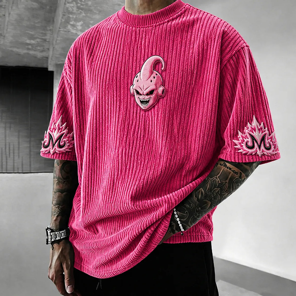 Dragon Ball Unisex Anime-Style Retro Corduroy Oversized T-Shirt