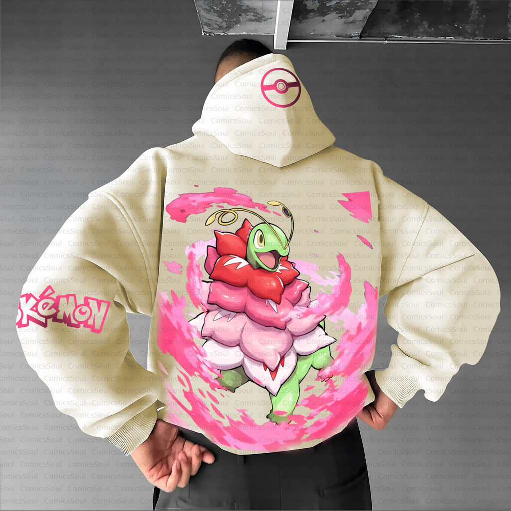PKM-Unisex Anime Inspired Vintage Plush Hoodie