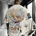 One Piece Unisex Anime-Style Retro Corduroy Oversized T-Shirt