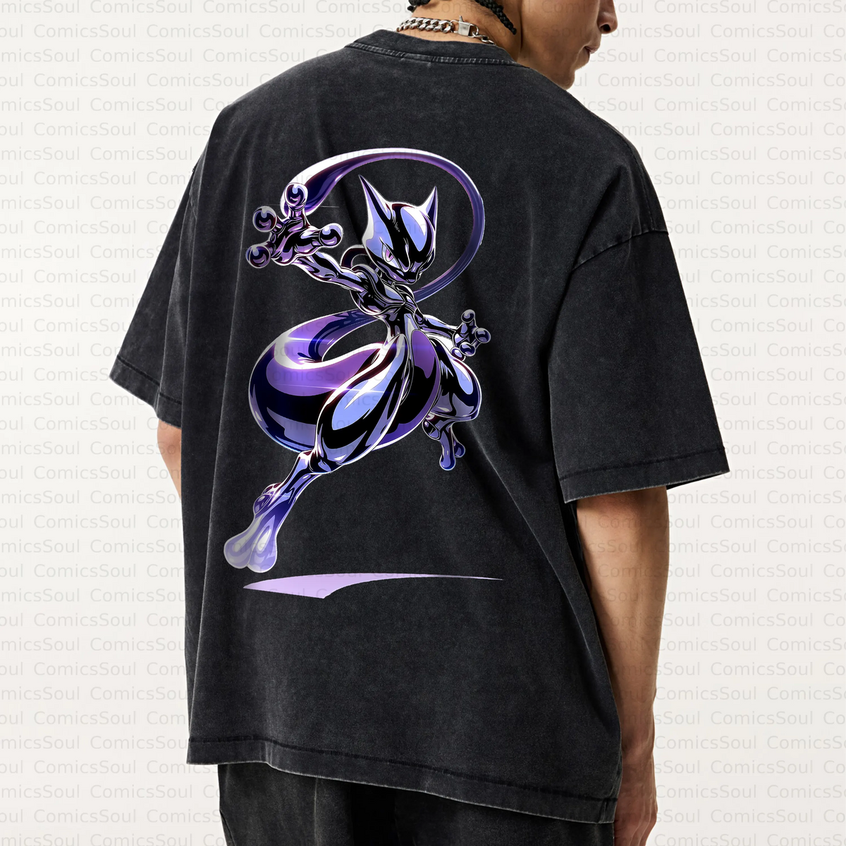 PKM-Unisex Anime Inspired Vintage Washed T-Shirt