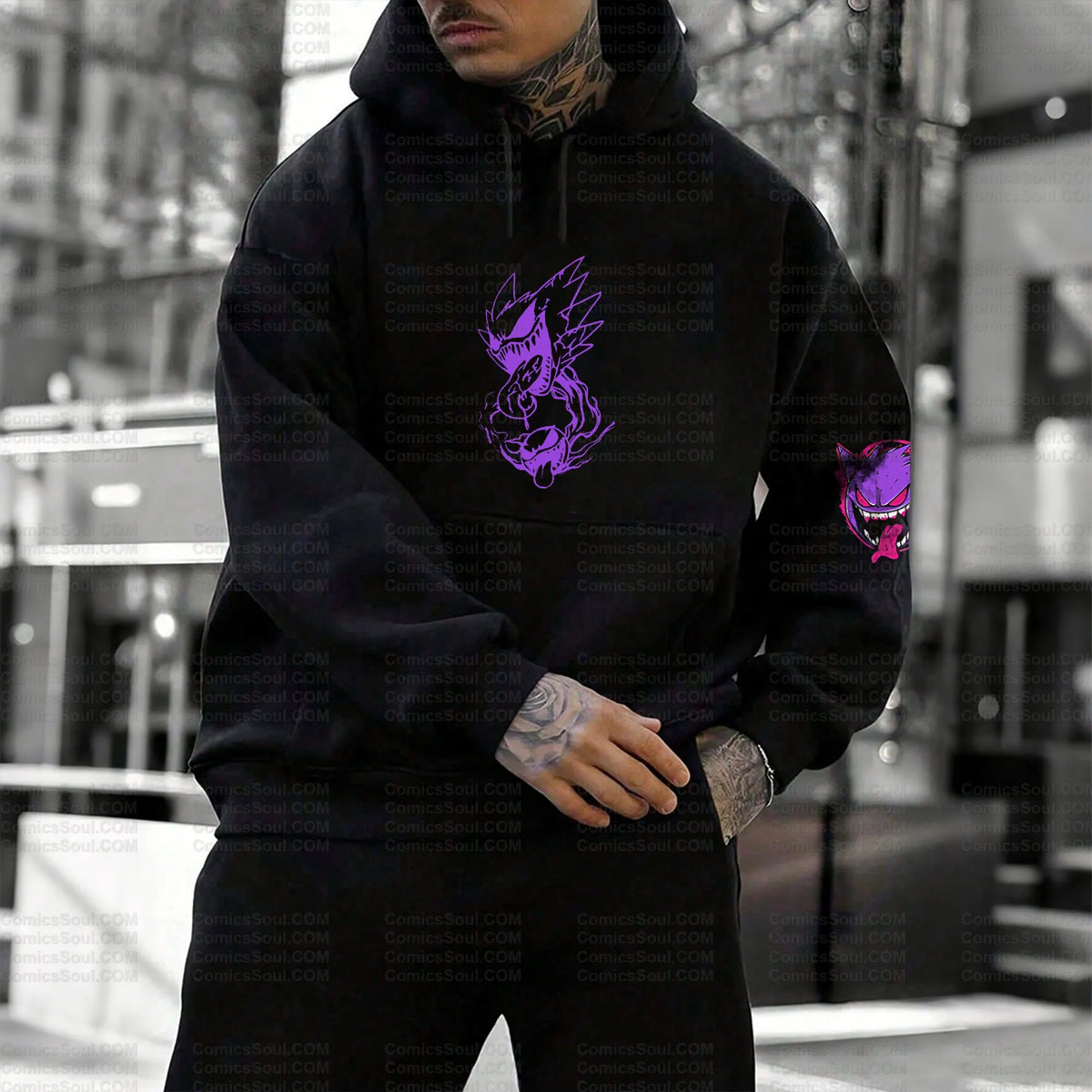 PKM-Plus Velvet Unisex Anime Graphic Streetwear Vintage Hoodie