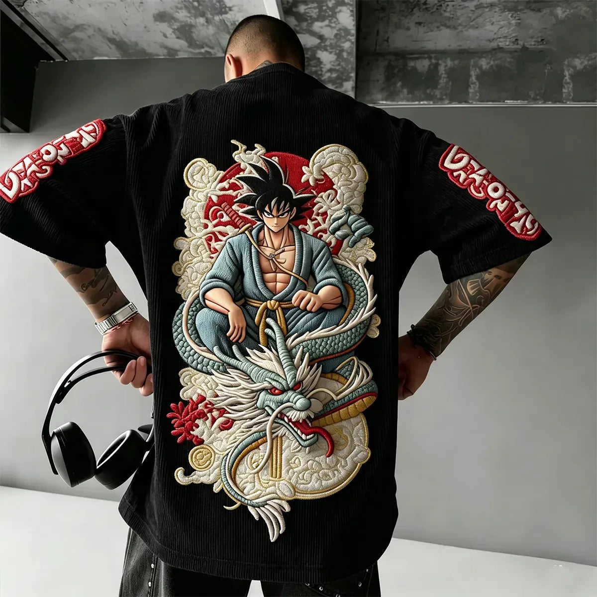 Dragon Ball Unisex Anime Inspired Vintage Corduroy T-Shirt