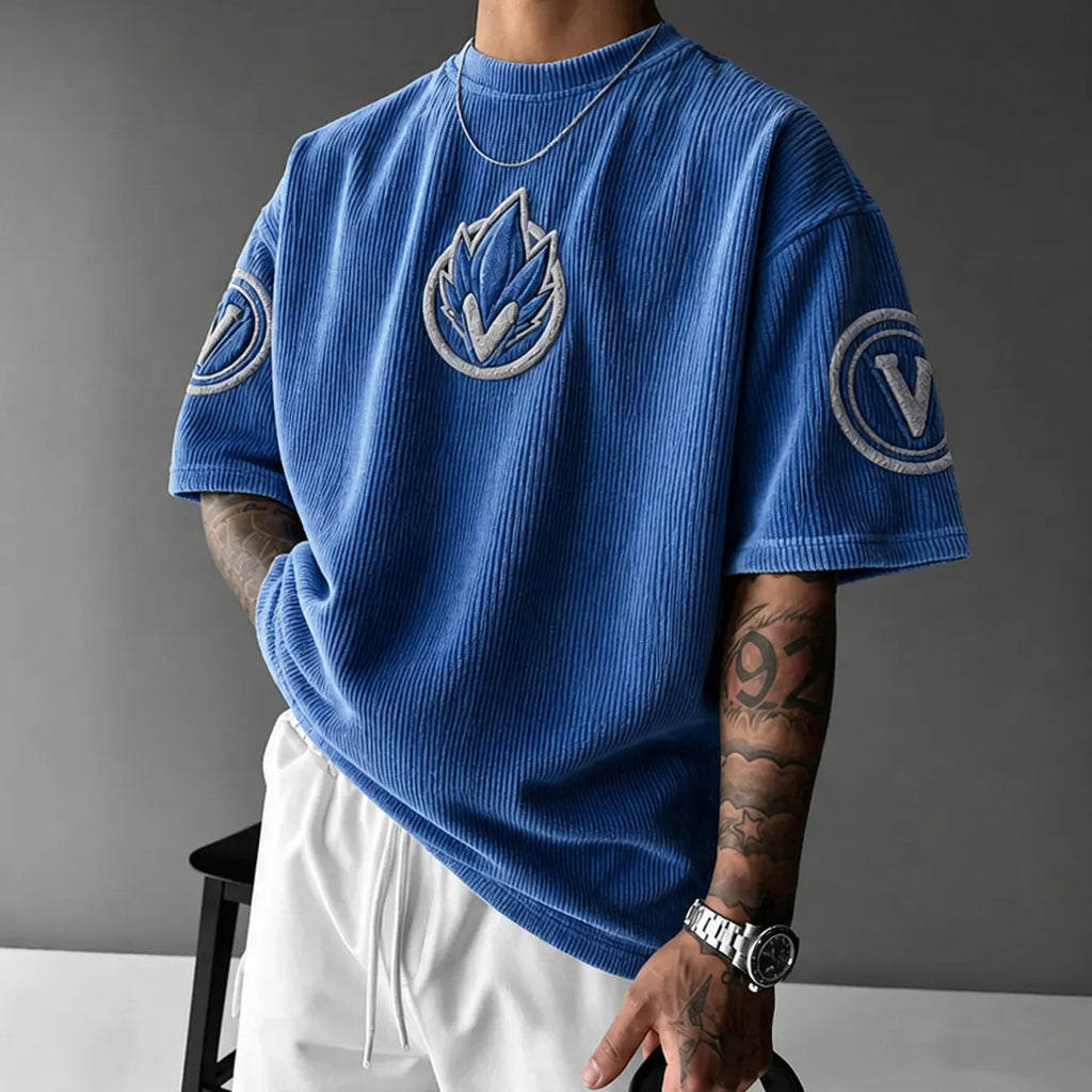 Dragon Ball Unisex Anime-Style Retro Corduroy Oversized T-Shirt