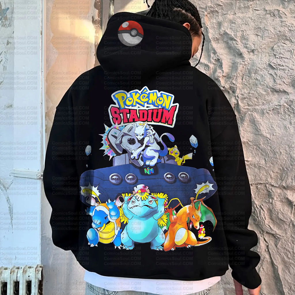 PKM-Unisex Graphic Streetwear Vintage Plush Hoodie