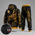 KNY Vintage Anime Print Long Sleeve Drawstring Tracksuit Hoodie Set
