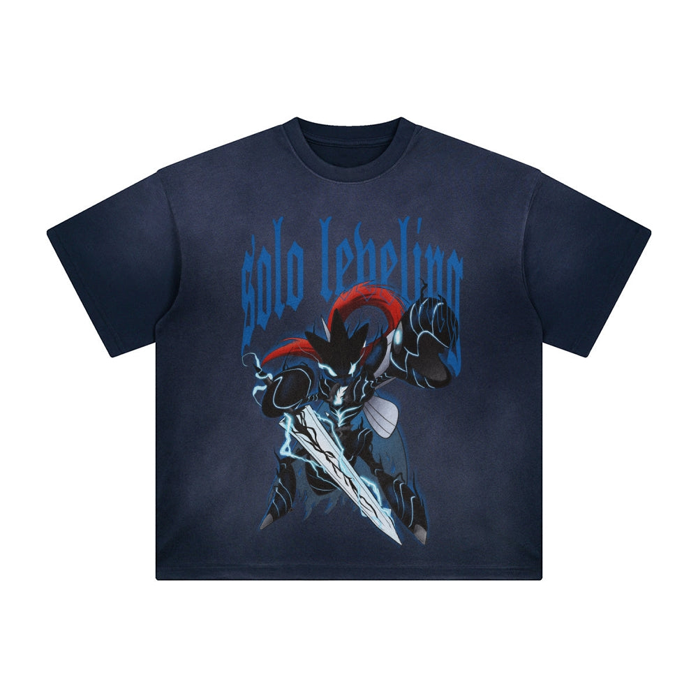 SL-Unisex Anime Inspired Washed  Vintage T-Shirt