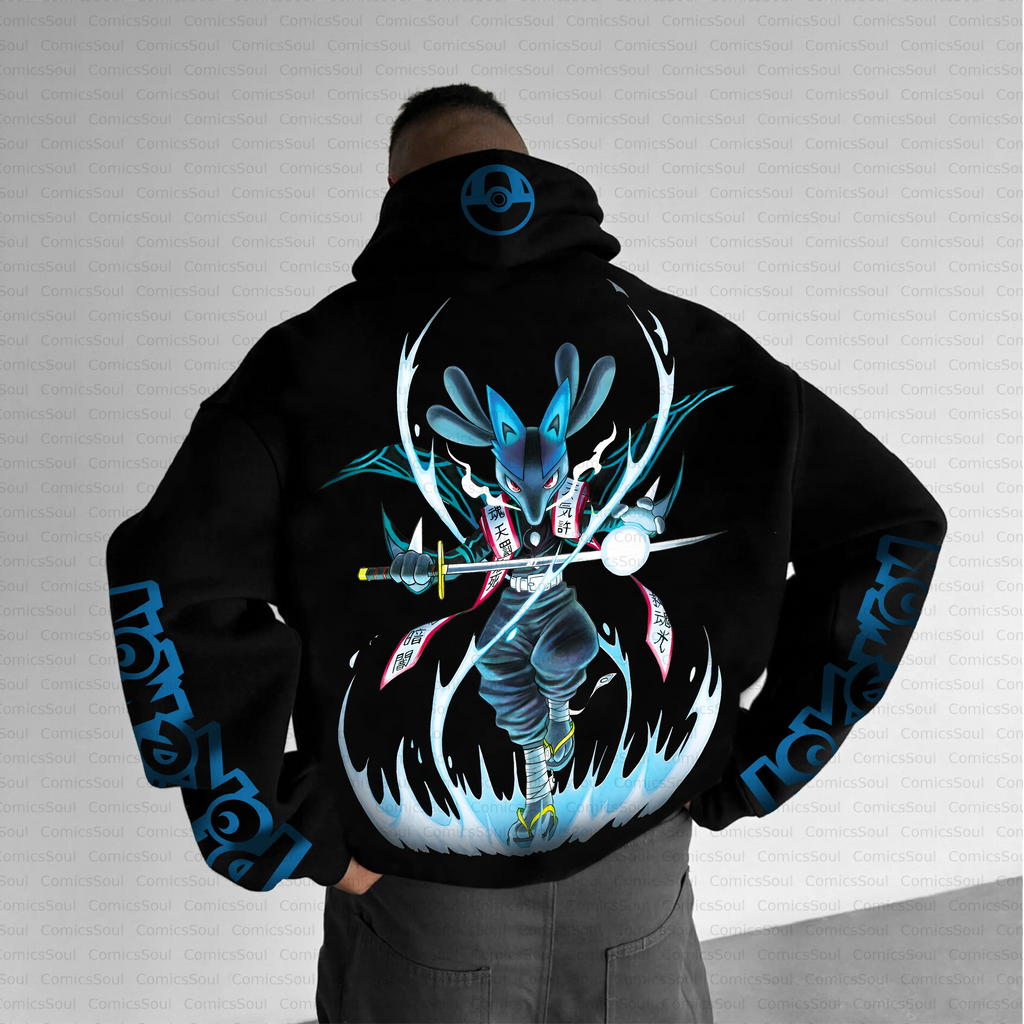 PKM-Unisex Anime Inspired Vintage Plush Hoodie