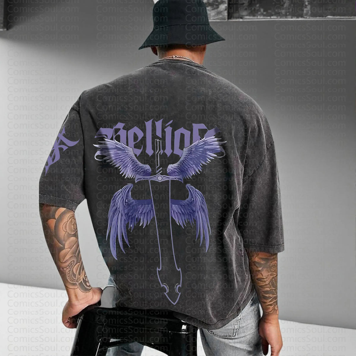 SL-Unisex Anime Inspired Vintage Washed T-Shirt