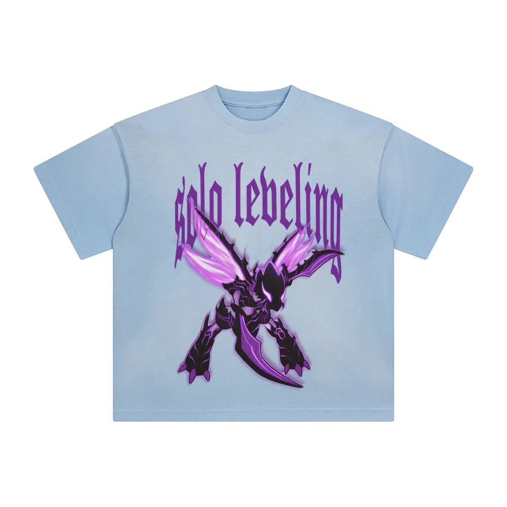 SL-Unisex Anime Inspired Washed  Vintage T-Shirt