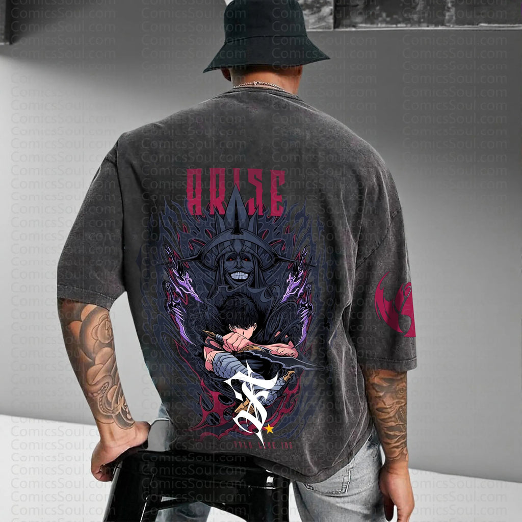 SL-Unisex Anime Inspired Vintage Washed T-Shirt
